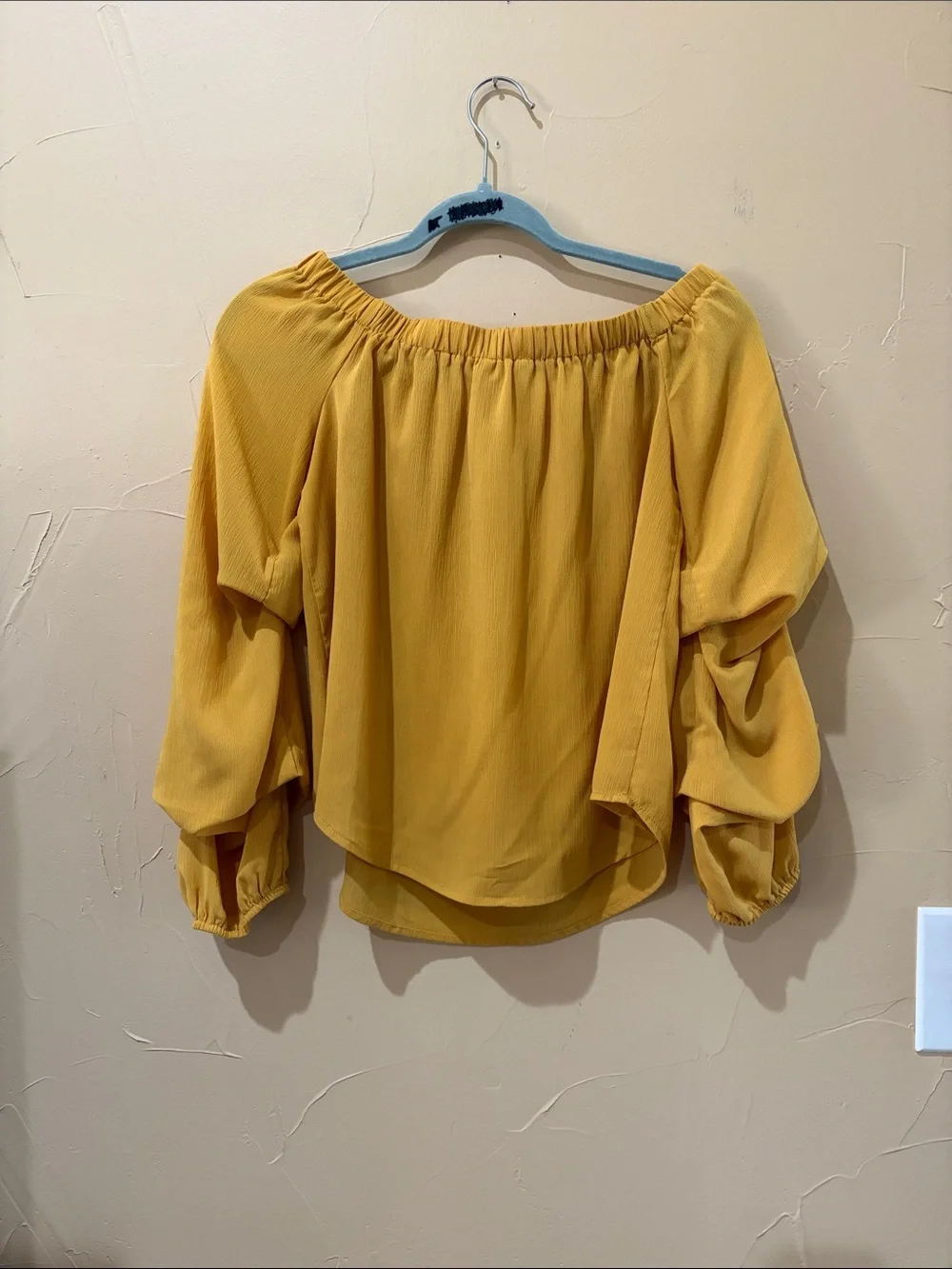 InTu Mustard Off-Shoulder Ruffle Sleeve Top - Picture 2 of 2